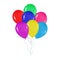 Realistic colorful balloons bunch background, holidays, greetings, wedding, happy birthday, partying