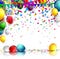Realistic colorful Birthday background with balloon