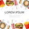 Realistic Colorful Fast Food Background