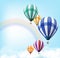 Realistic Colorful Hot Air Balloons Background Flying