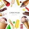 Realistic Colorful Ice Cream Template