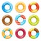 Realistic Colorful Life Rings Set