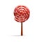 Realistic colorful lollipop icon over white background.