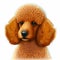 Realistic Colorful Poodle Dog Portrait in Vibrant Orange - Canine Artistry.