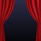 Realistic colorful red velvet curtain folded on background. Option curtain at home in the cinema. Vector Illustration. EPS10