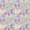 Realistic colorful sport gumshoes. Seamless pattern