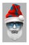 Realistic of comic avatar of trendy santa claus hipster. Stylish Santa man in sunglasses.