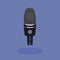 Realistic condenser microphone, vector illustration.