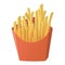 Realistic cooked fresh french fries white background - Vector