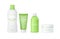 Realistic cosmetic packaging, perfumes, oils, shampoo, gel, skincare cream with aloe vera