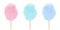 Realistic cotton candy set. Vector isolated illustration