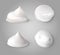 Realistic cream foam. White mousse or foaming milk gel drops light ointment beauty product vector texture forms