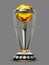 Realistic Cricket World Cup Trophy on plain background