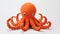 Realistic Crocheted Octopus Stuffed Doll Detailed Texture White Background