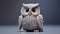 Realistic Crocheted Owl Toy On Table - Maya Rendered Algorithmic Artistry