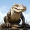 Realistic Crocodile On Log: Detailed Rendering By Oleksandr Bogomazov