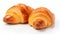 Realistic Croissant Bread Closeup With Orange Jam On White Background