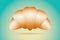 Realistic Croissant On Bright Retro Color Background.