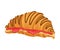 Realistic Croissant with Sweet Stuffing Vector Illustration