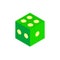 Realistic cube. Green color. Vector illustration