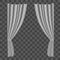 Realistic Curtains on Transparent Background. Vector