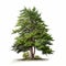 Realistic Cypress Image With Green Leaves On White Background