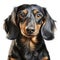 Realistic Dachshund Portrait: Detailed Charcoal Drawing On White Background