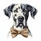 Realistic Dalmatian Dog With Bow Tie Mural Painting