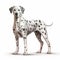 Realistic Dalmatian Standing Illustration On White Background