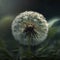 Realistic dandelion flower on dark background 2