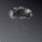 Realistic dark cloud with rain isolated on transparent backgroun
