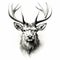 Realistic Deer Head Illustration: Ink Wash, Zbrush, And More