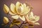 Realistic delicate yellow magnolia. Beautiful spring flower. Generative AI