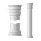 Realistic Detailed 3d Ancient Columns Set and Flutes. Vector