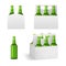 Realistic Detailed 3d Beer Bottles Pack Set. Vector