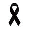 Realistic Detailed 3d Black Mourning Symbol of Support, Hope Campaign and Memory Isolated on a White Background. Vector illustrati