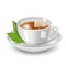 Realistic Detailed 3d Black Teabag and White Tea Cup Ad. Vector