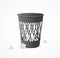 Realistic Detailed 3d Black Trash Can. Vector