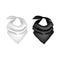 Realistic Detailed 3d Black and White Neck Scarf Set. Vector