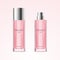 Realistic Detailed 3d Blank Perfume Bottle Pink Template Mockup Set. Vector