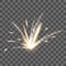 Realistic Detailed 3d Blazing Fire Spark on a Transparent Background. Vector