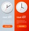 Realistic Detailed 3d Clock Banner Vertical Set. Vector