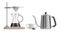 Realistic Detailed 3d Coffee Brewing Gadgets Set. Vector