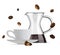 Realistic Detailed 3d Coffee Pour-over Drip Kettle and Cup. Vector