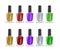 Realistic Detailed 3d Color Nail Polish Set. Vector