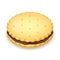 Realistic Detailed 3d Cookie or Sandwich Biscuit. Vector