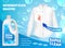 Realistic Detailed 3d Detergent Stain Remover Ads. Vector