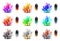 Realistic Detailed 3d Different Color Magic Crystals Set. Vector
