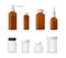 Realistic Detailed 3d Different Types Medical Bottle Glass Set. Vector