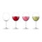 Realistic Detailed 3d Different Types Wine Glass Set. Vector